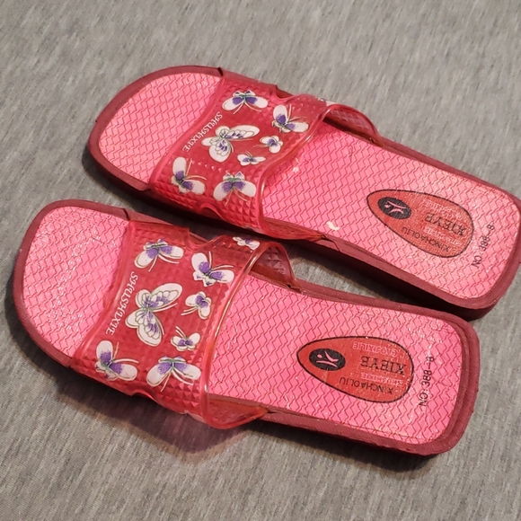Y2K Pink Jelly Butterfly Slide Sandals - Picture 7 of 16